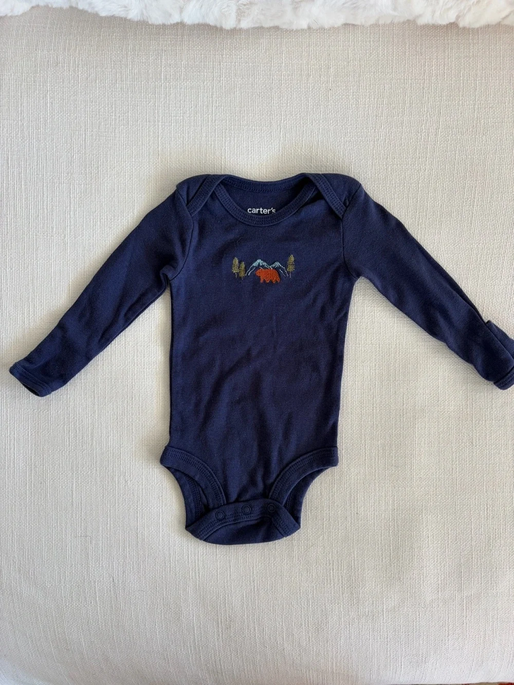Set of 3 Carter's Bear Theme Long-Sleeve Onesies
